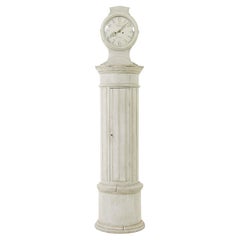 Reloj sueco de columna decorativa de caja larga de mediados del siglo XIX
