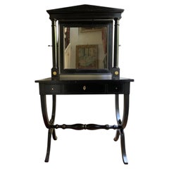 Mid 19th century Swedish ebonised dressing table with classical detail