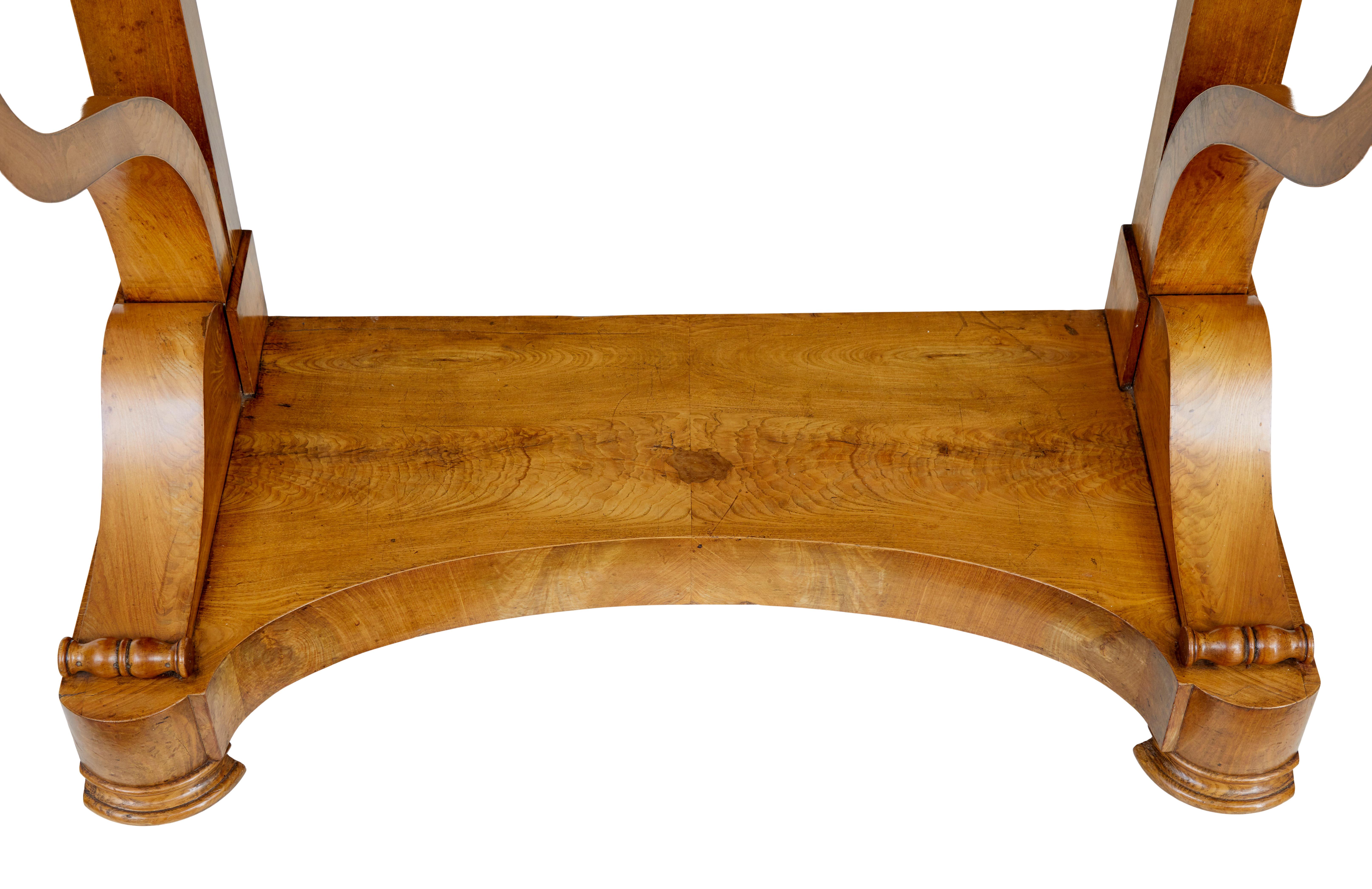 19th Century Mid 19th century Swedish elm marble top console table For Sale