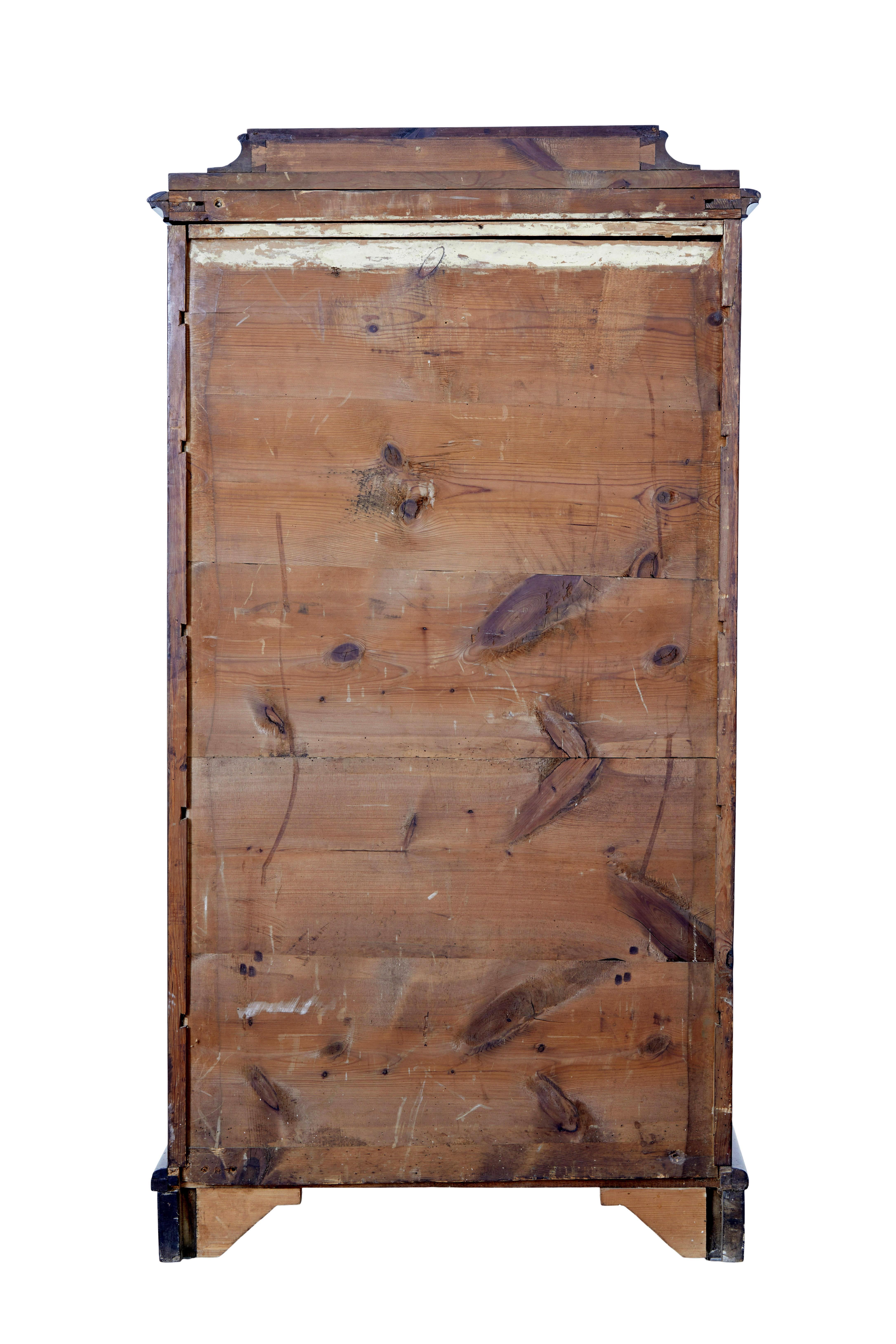 Mid 19th century Swedish flame mahogany cupboard In Good Condition For Sale In Debenham, Suffolk