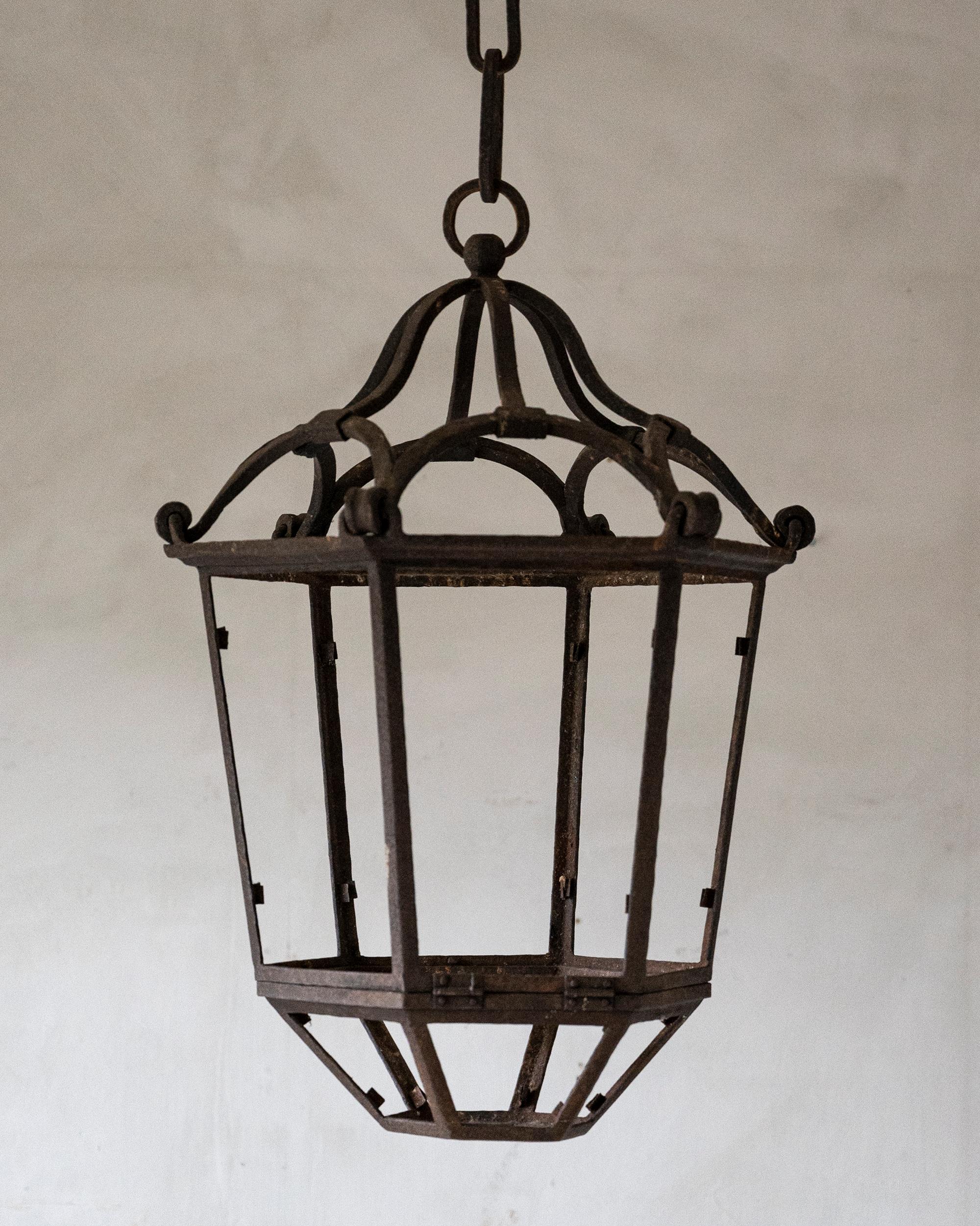 Fine late 19th century French handmade iron lantern. ca 1870 - 1900. 