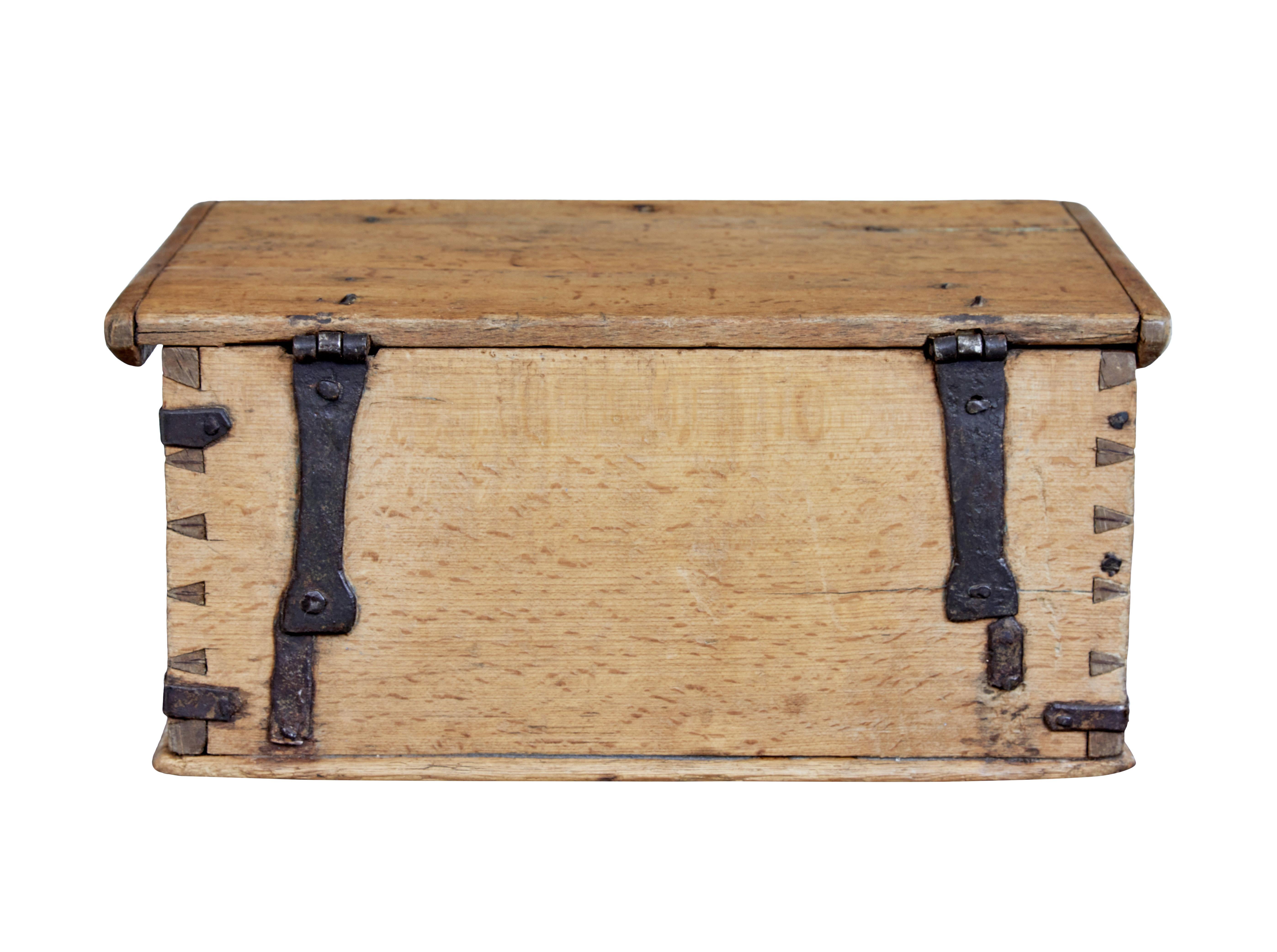 Hand-Crafted Mid-19th Century Swedish Oak and Pine Decorative Box