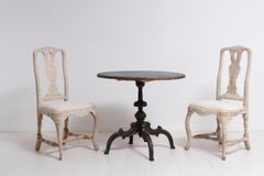 Mid-19th Century Swedish Oval Distressed Black Tilt Top Table