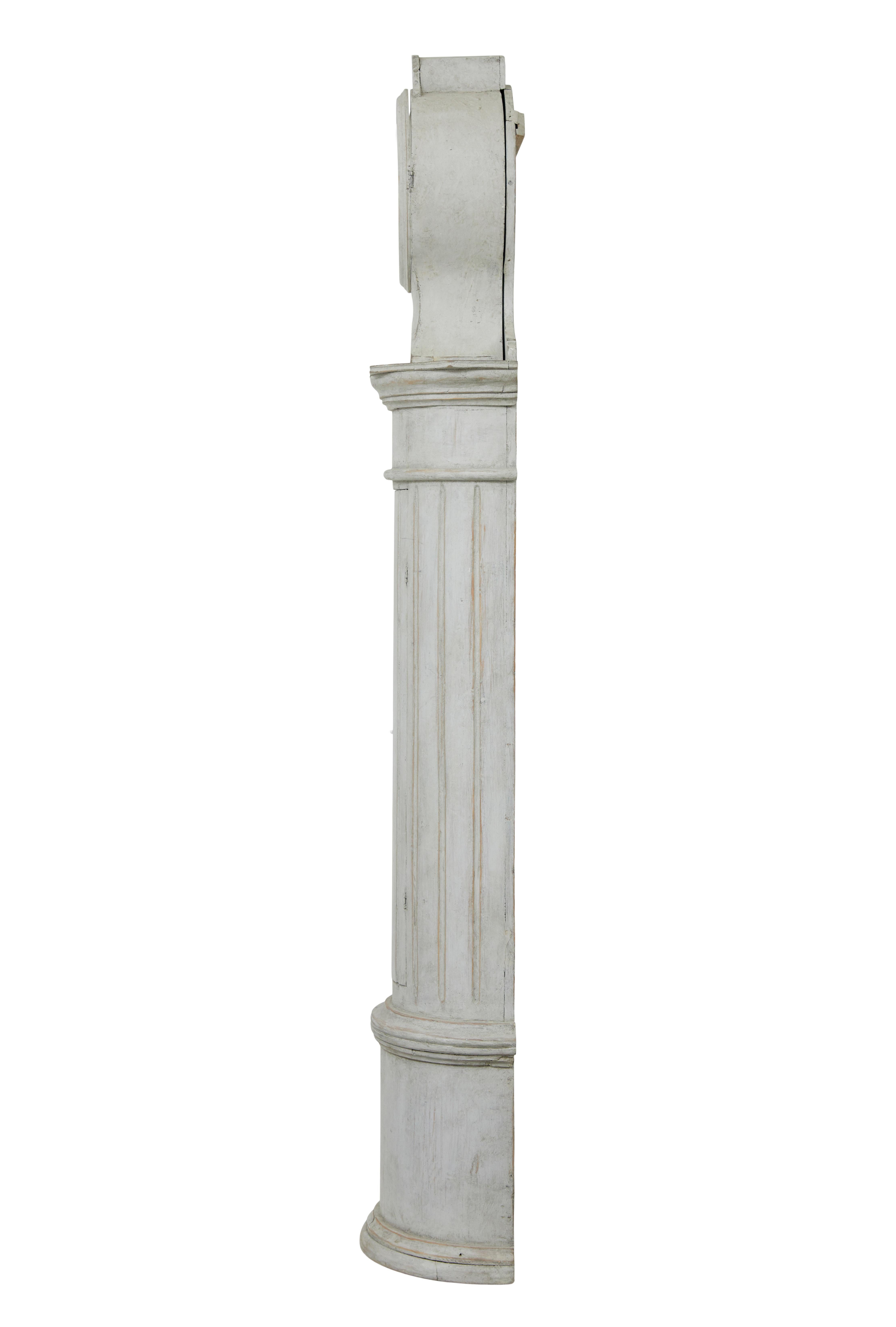 Gustavian Mid 19th century Swedish painted long case clock For Sale