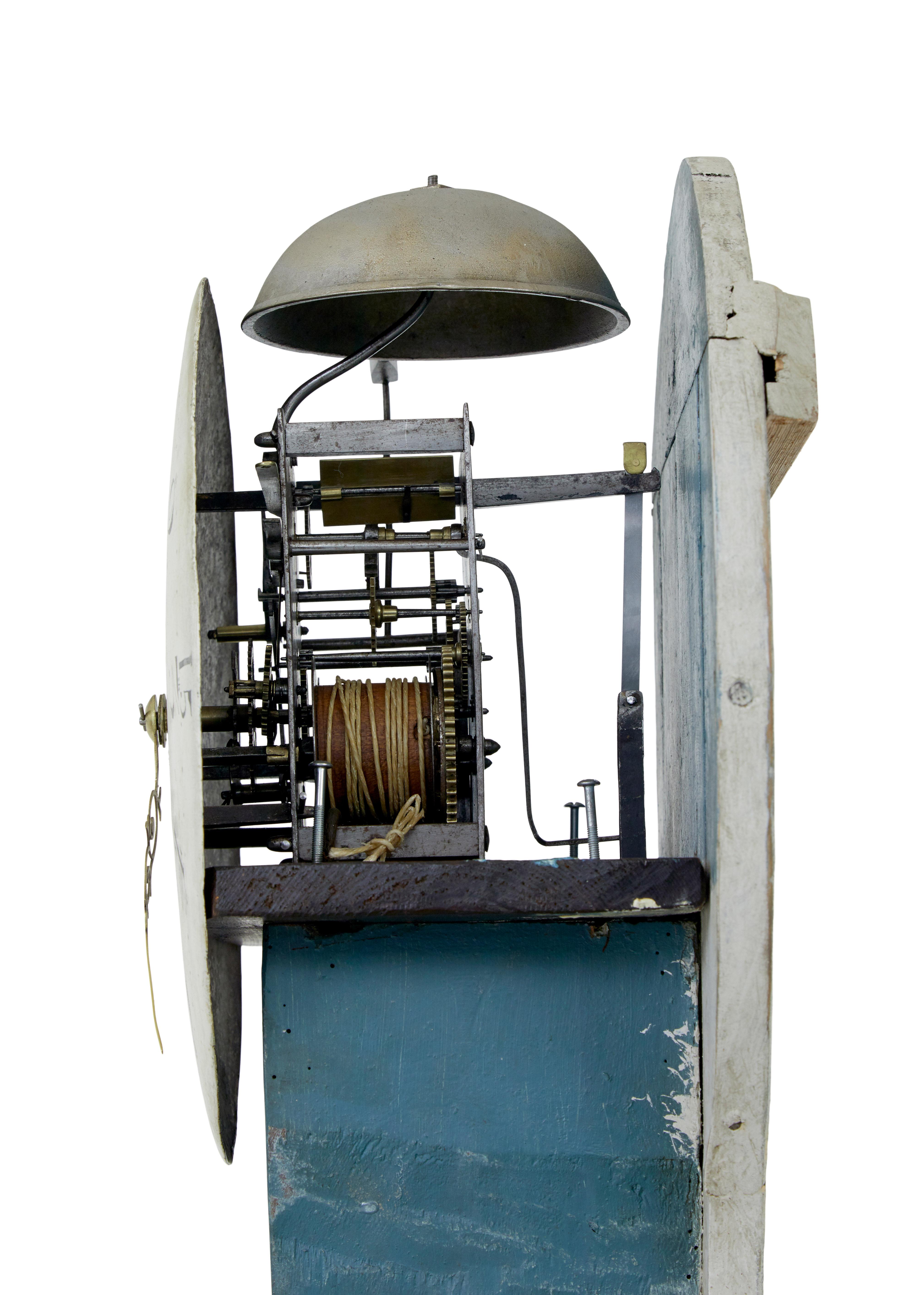 Mid 19th century Swedish painted long case clock For Sale 1