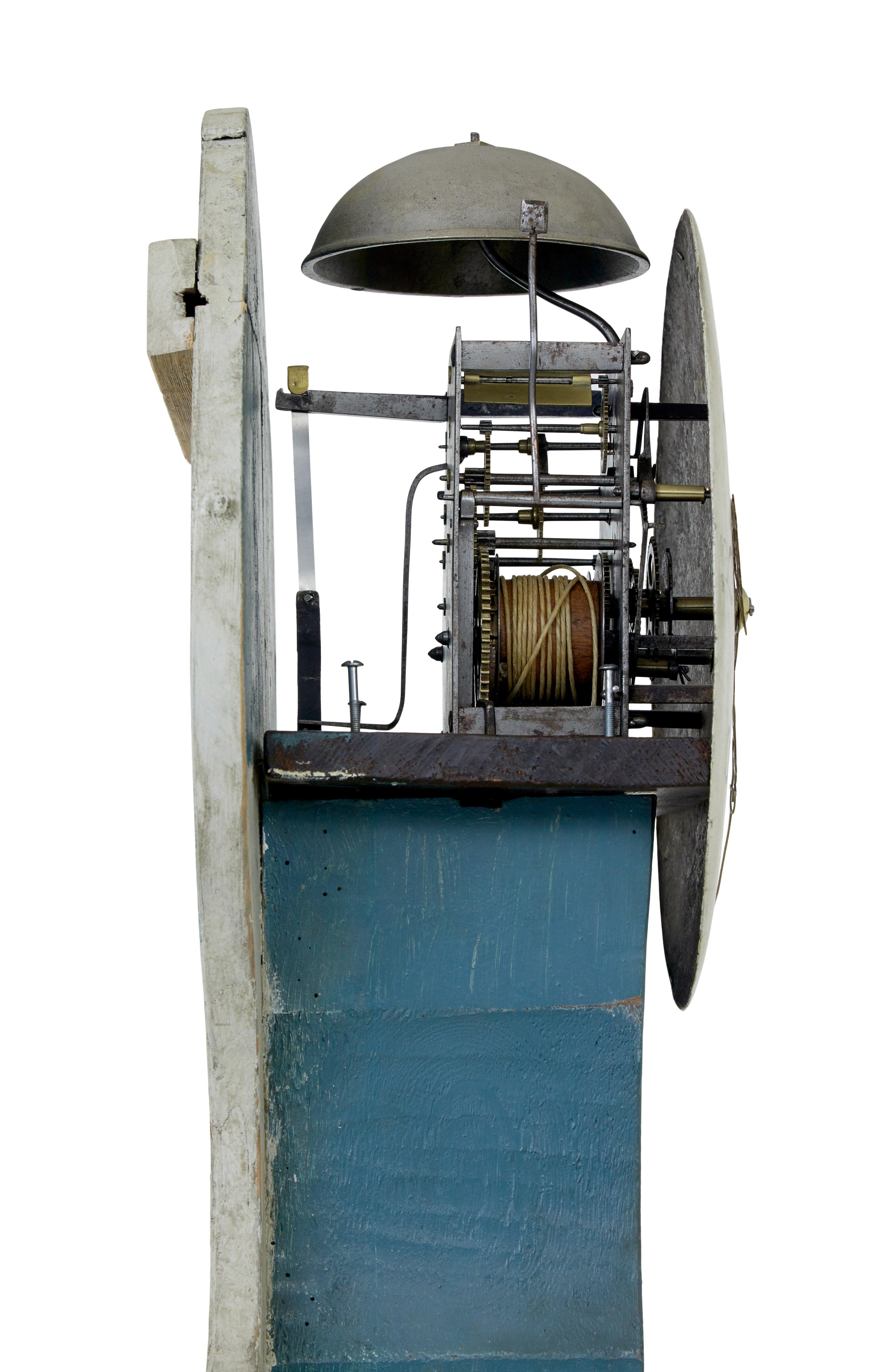 Mid 19th century Swedish painted long case clock For Sale 2