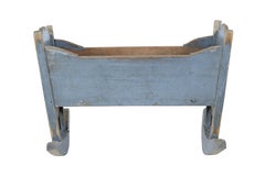 Mid 19th century Swedish painted pine rocking cradle