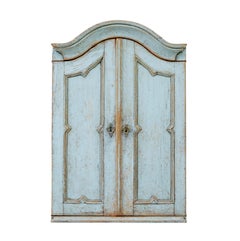 Mid 19th century Swedish painted pine wall cupboard