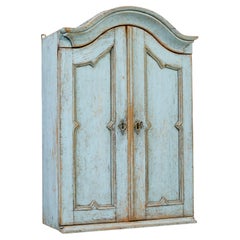 Mid 19th century Swedish painted pine wall cupboard