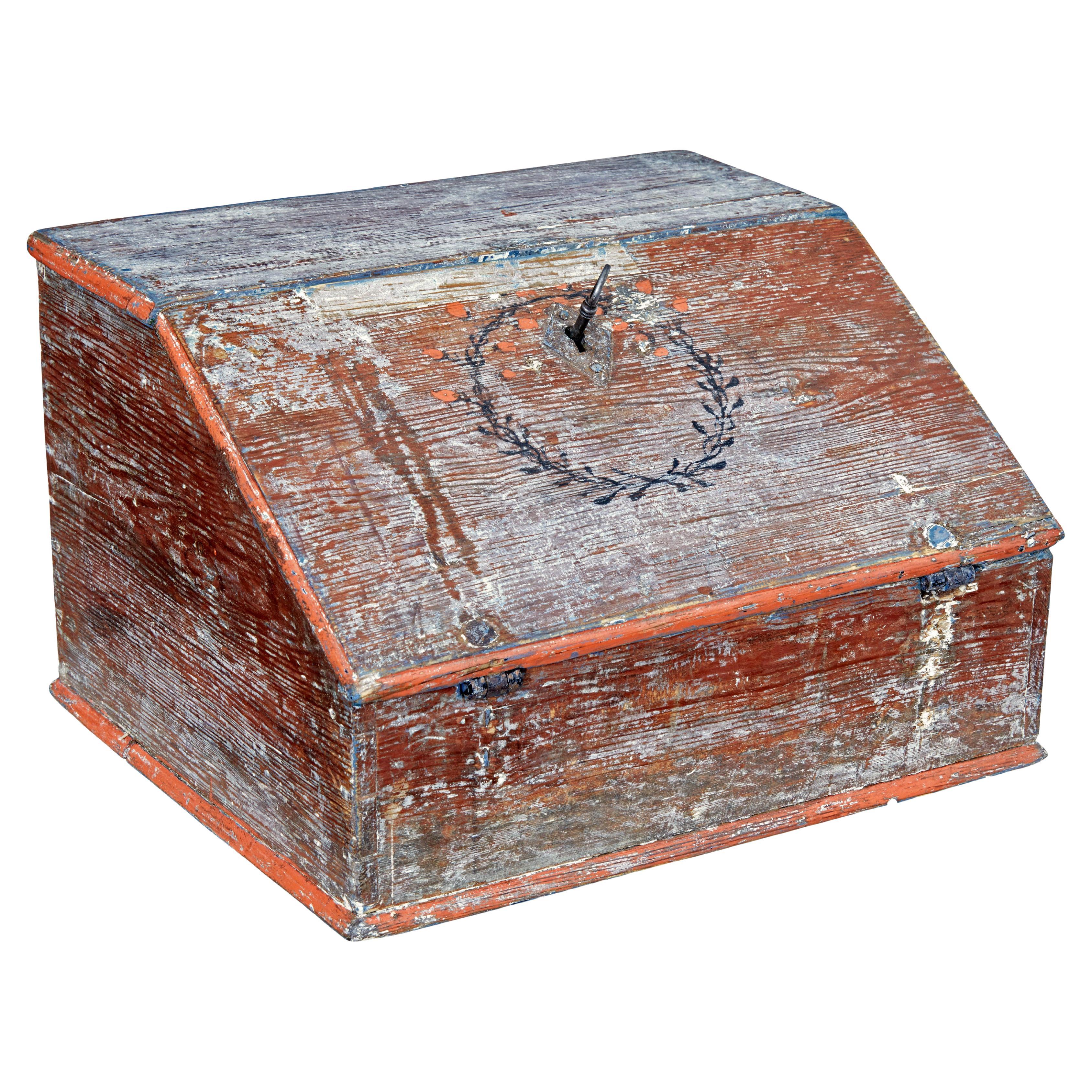 Mid 19th century Swedish painted table top writing desk