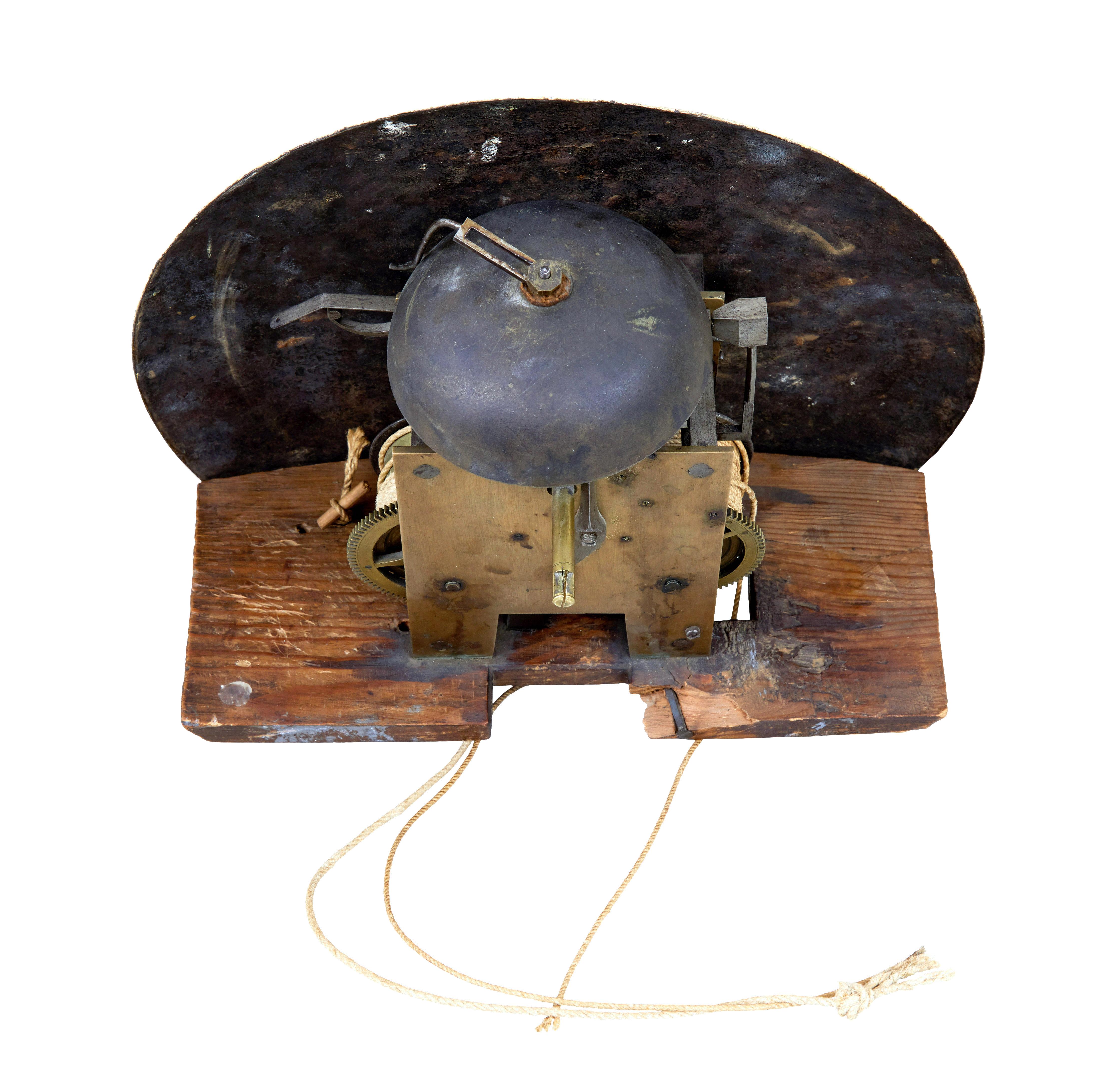 Orologio a cassa lunga in pino svedese della metà del XIX secolo Mora Clocks in vendita 6