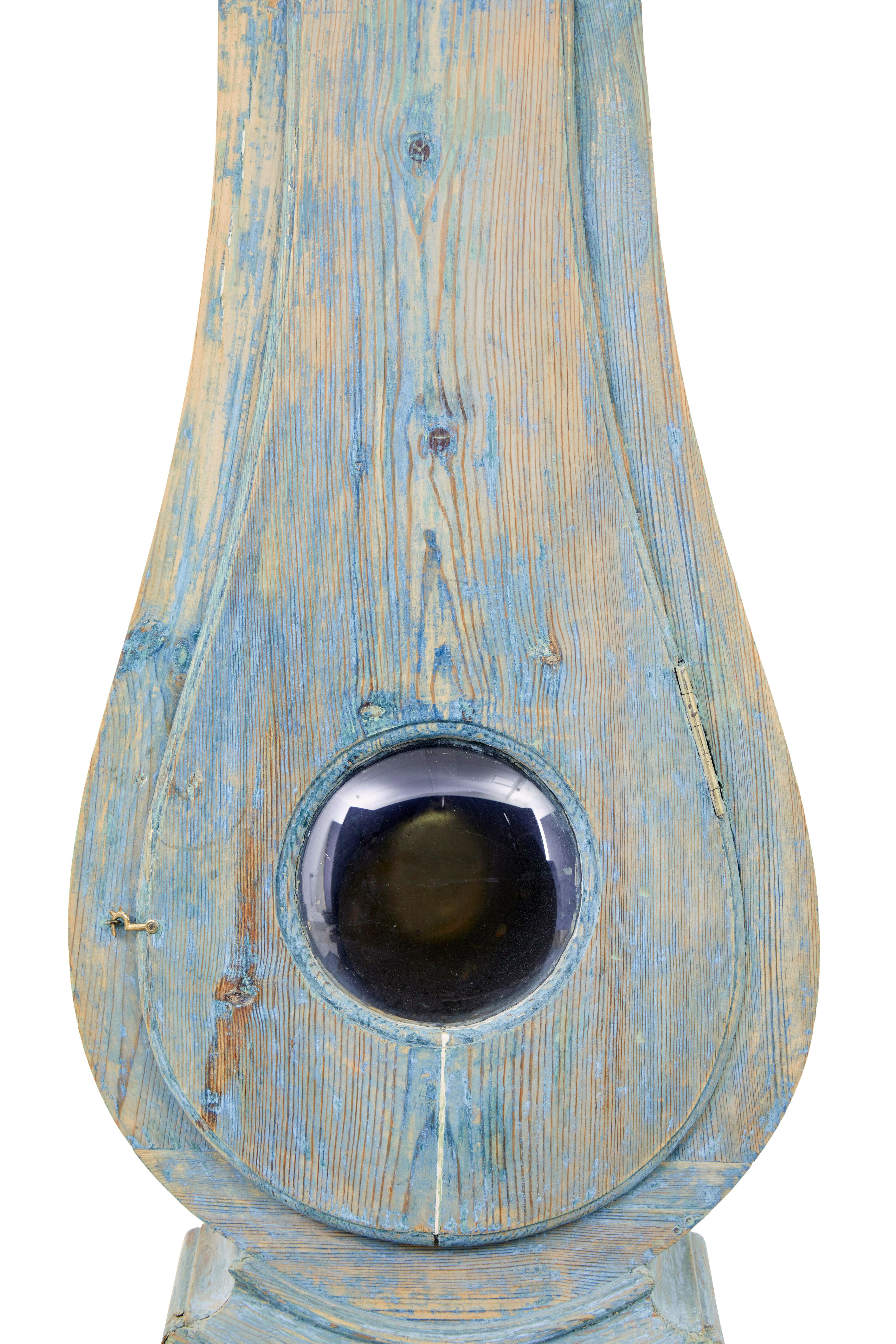19th Century Mid 19th century Swedish pine long case mora clock