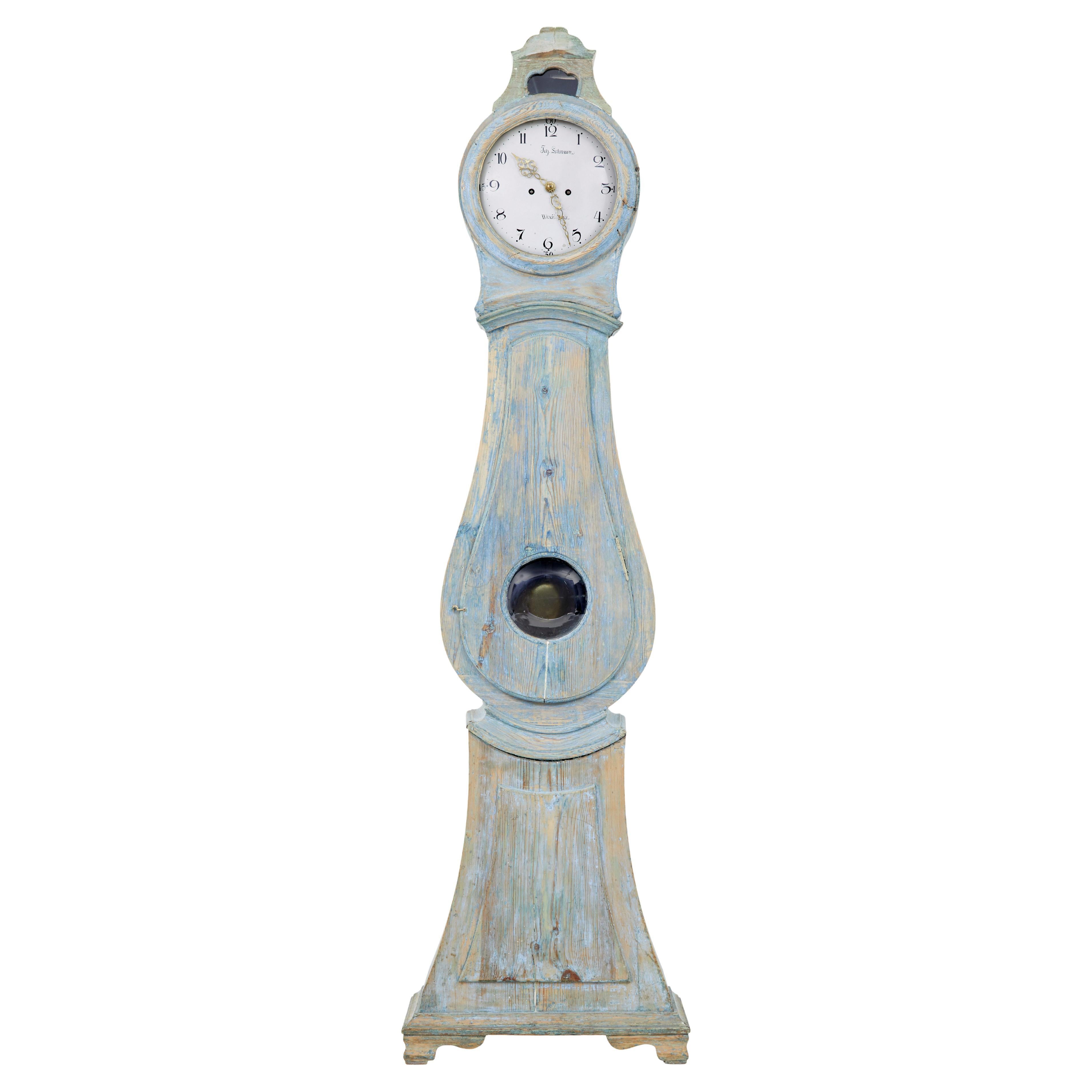 Mid-19th Century Swedish Pine Long Case Mora Clock