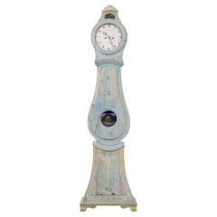 Mid 19th century Swedish pine long case mora clock