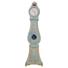 Mid 19th century Swedish pine long case mora clock