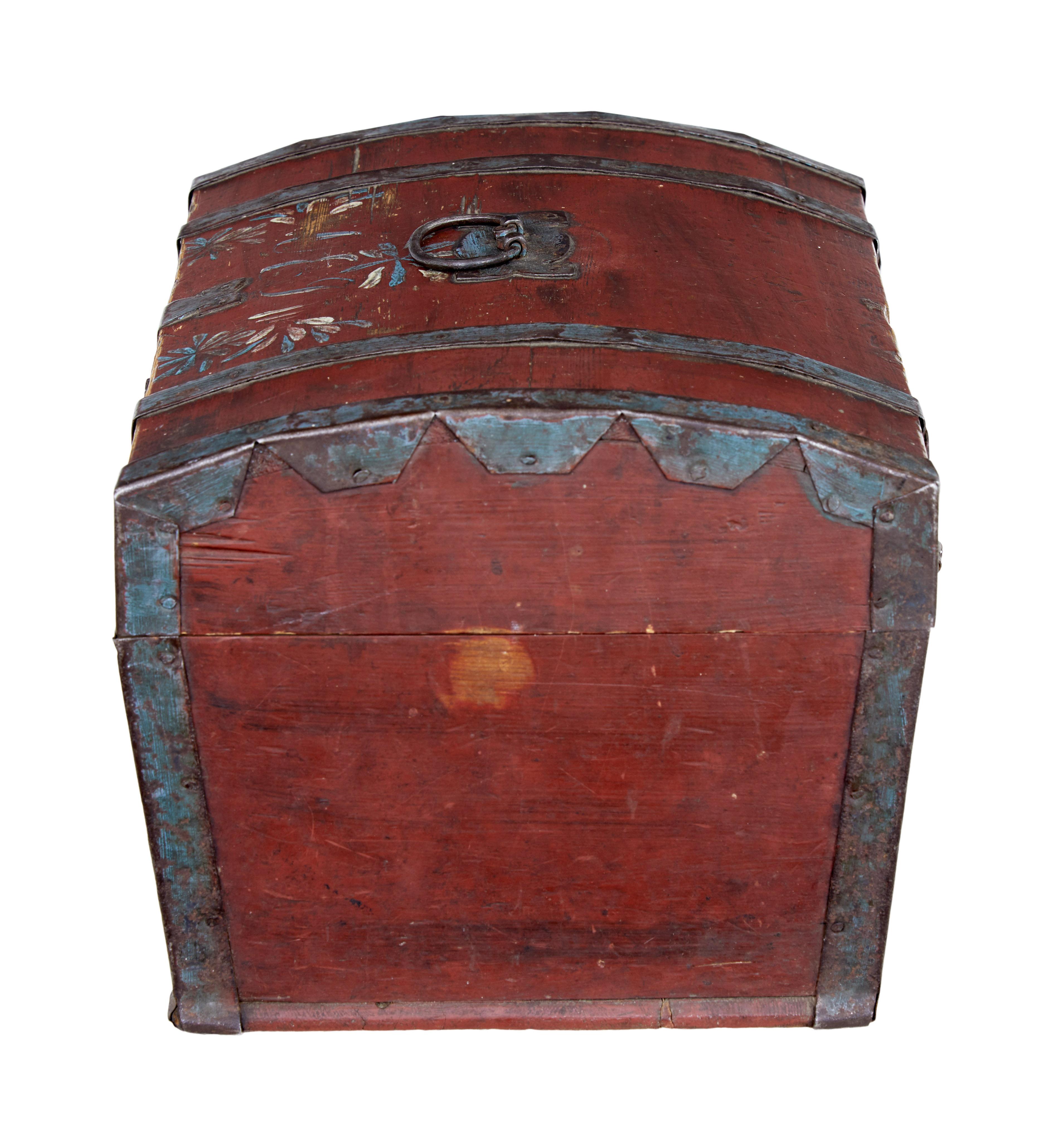 Rustic Mid-19th Century Swedish Pine Painted Box