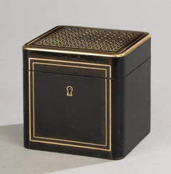 Porta tè della metà del XIX secolo - Napoleone III - Ebanizzato e intarsiato