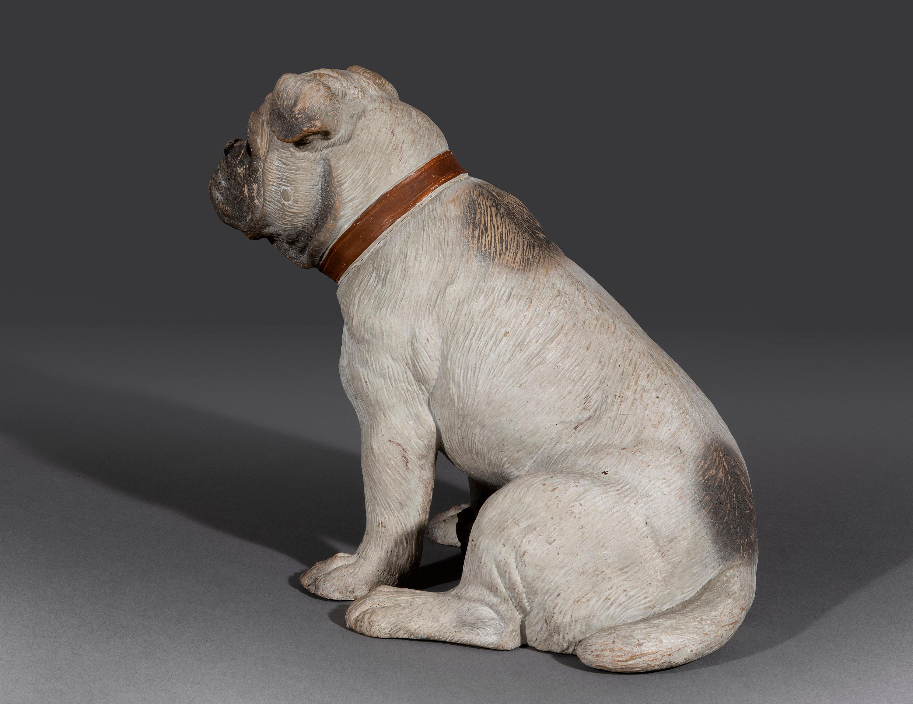Victorian Mid-19th Century Terracotta Figure of French Bulldog For Sale
