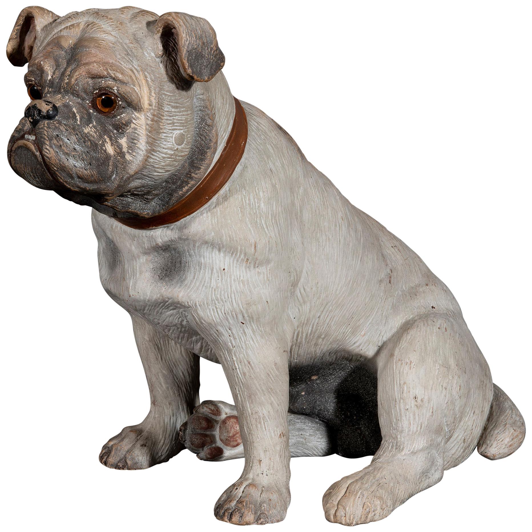 Mid-19th Century Terracotta Figure of French Bulldog For Sale