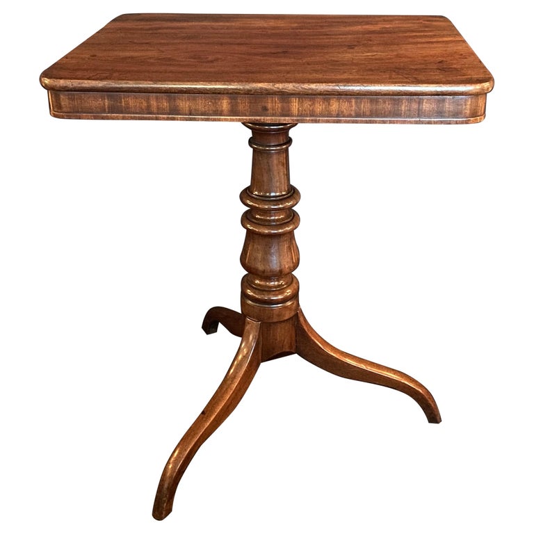 Mid 19th Century Three Footed Mahogany Pedestal Side Table For Sale