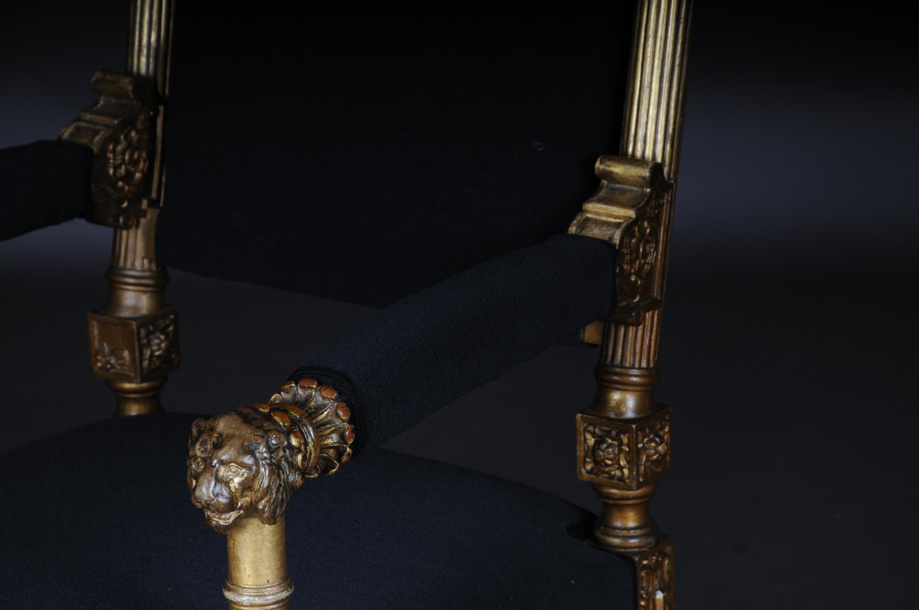 Fauteuil trône du milieu du XIXe siècle Probablement design de Johann Heinrich Strack en vente 4