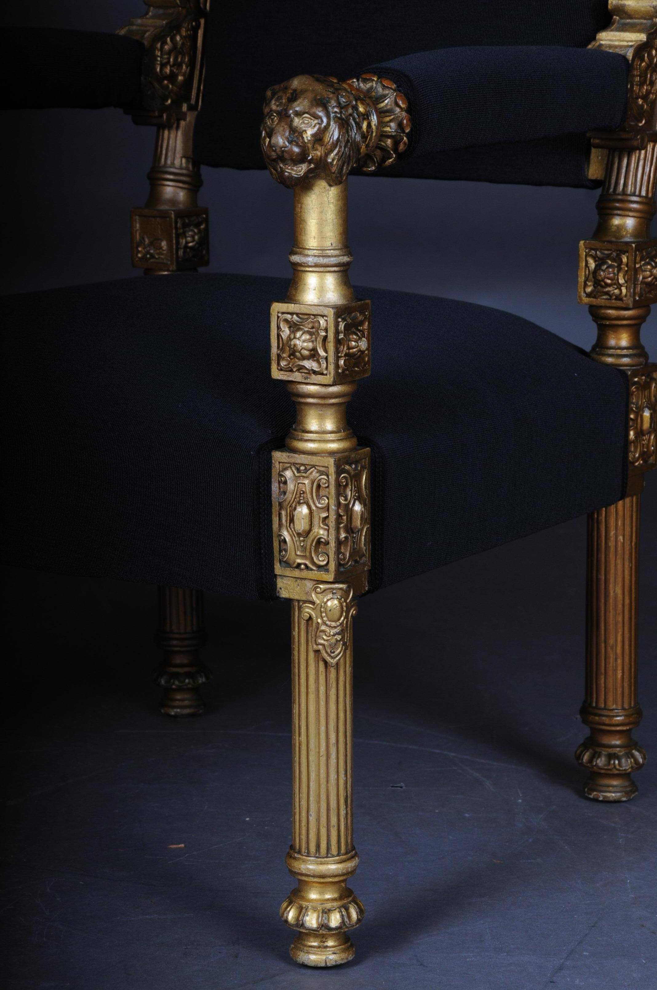 Fauteuil trône du milieu du XIXe siècle Probablement design de Johann Heinrich Strack en vente 5