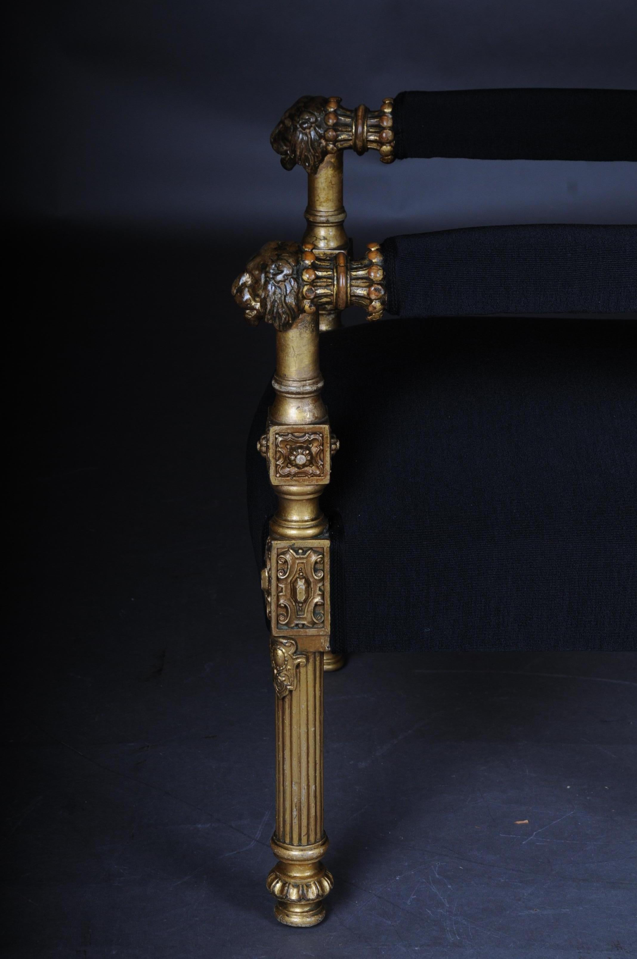 Fauteuil trône du milieu du XIXe siècle Probablement design de Johann Heinrich Strack en vente 9
