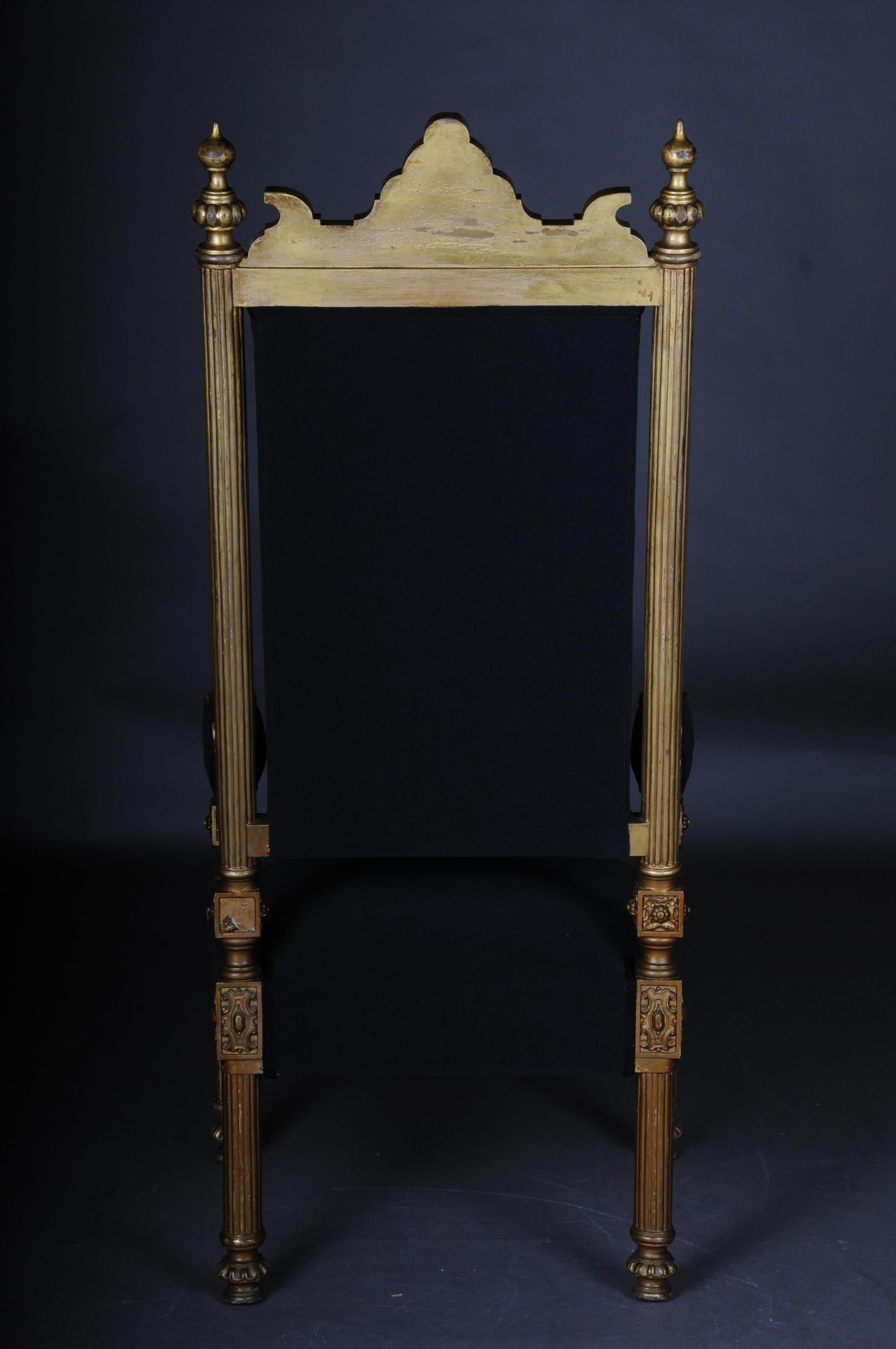 Fauteuil trône du milieu du XIXe siècle Probablement design de Johann Heinrich Strack Bon état - En vente à Berlin, DE