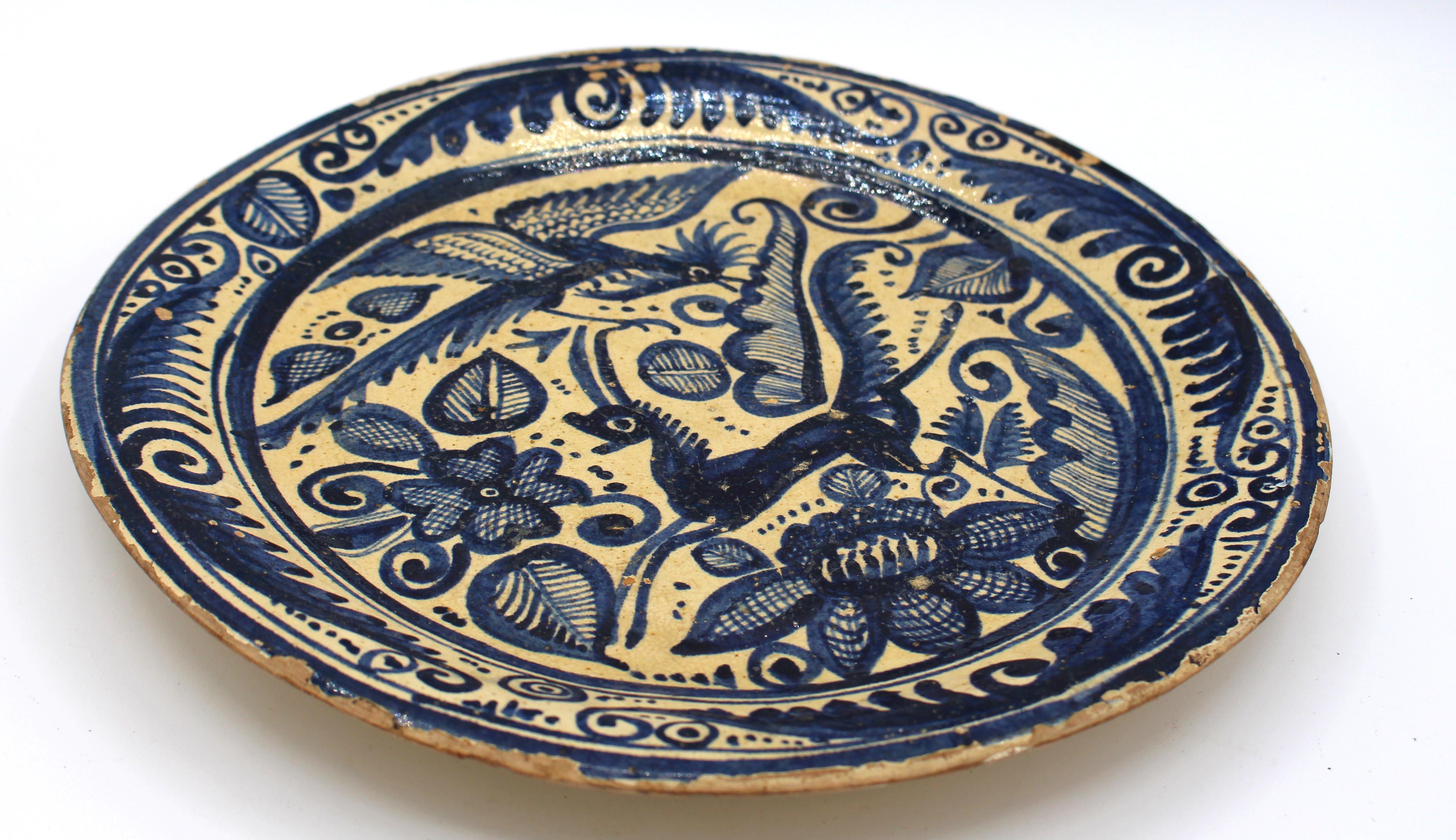 Mid-19th Century Tin Glazed Terracotta Chop Plate For Sale 2