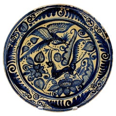 Used Mid-19th Century Tin Glazed Terracotta Chop Plate