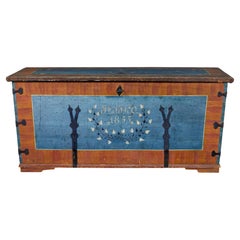 Mid 19th century traditional Swedish hand painted coffer