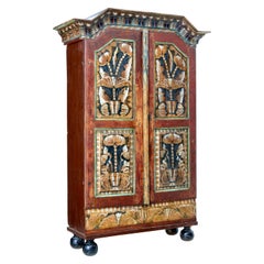 Mid-19th Century Traditional Swedish Hand Painted Cupboard
