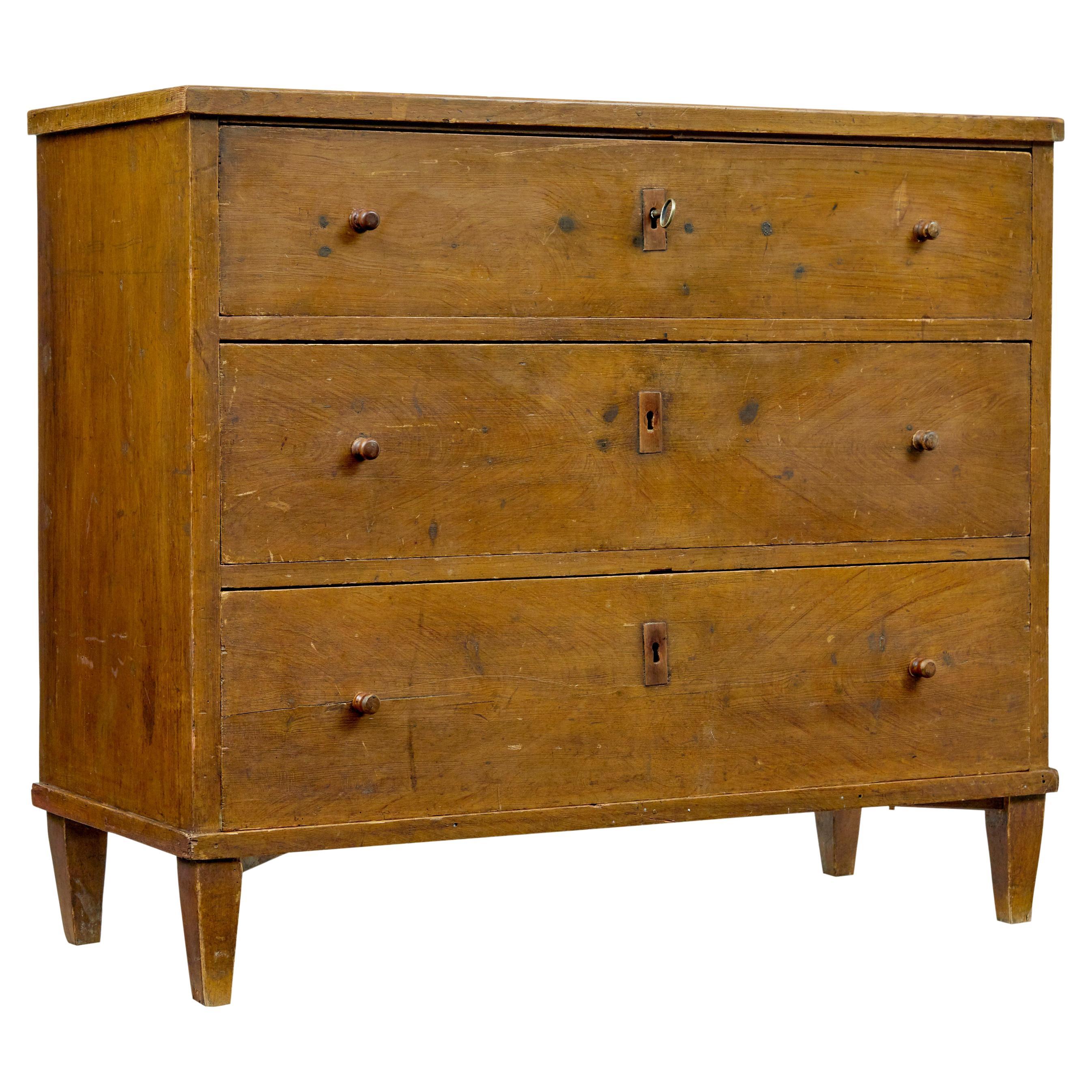 Mid 19th century traditional Swedish painted chest of drawers
