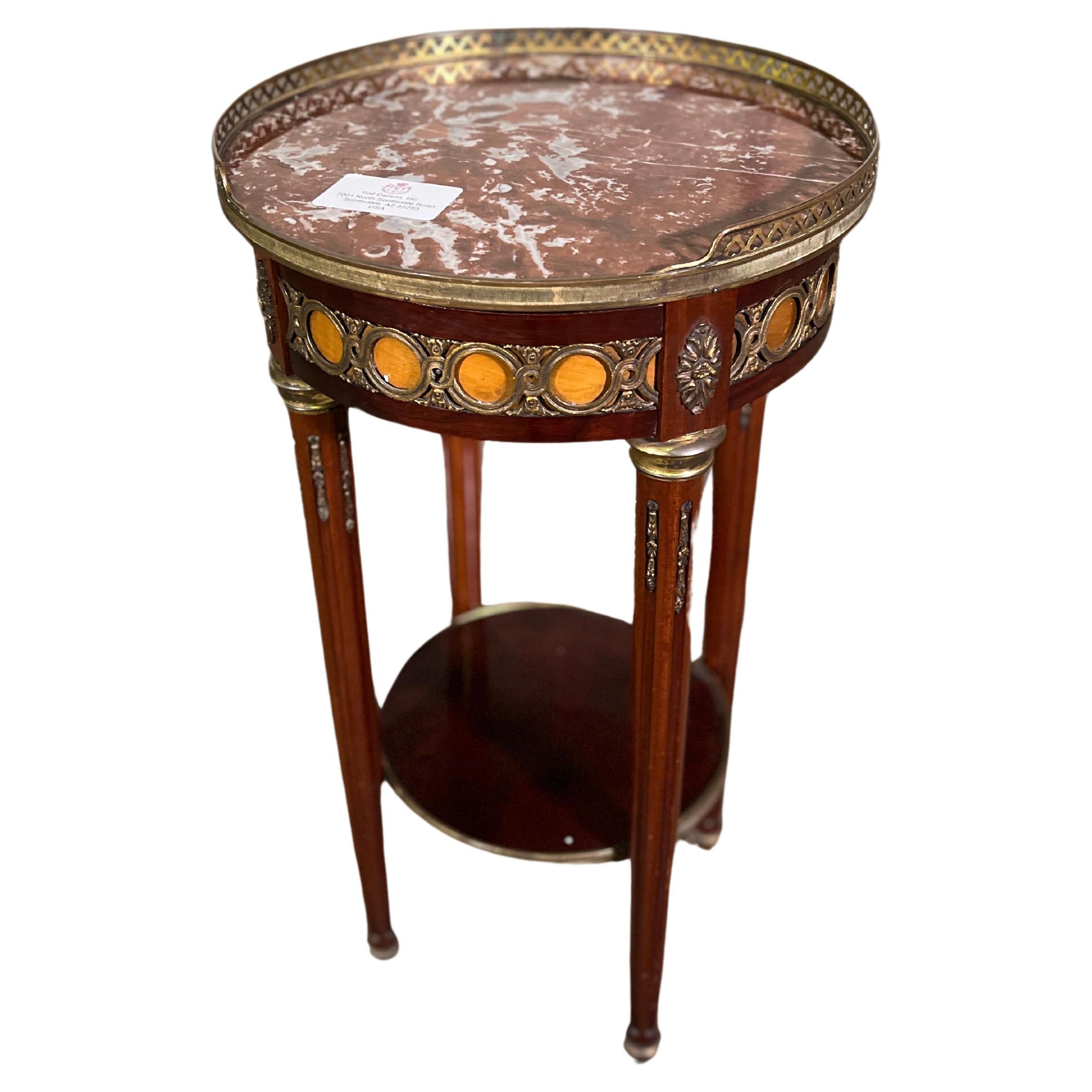 Mid 19th Century Transition Style Table - Brass Gallery For Sale