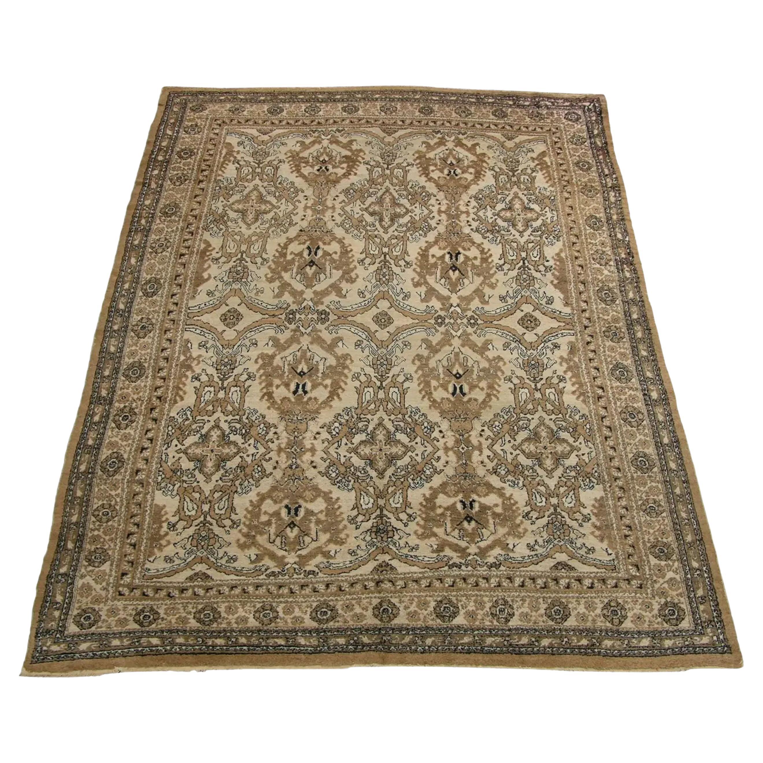 Mid 19th Century Tribal Turkish Oushak Rug For Sale