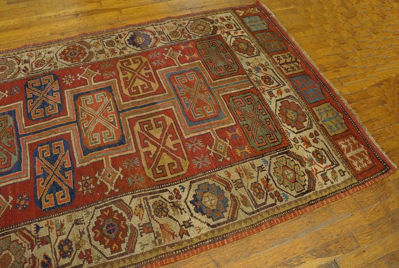 Mid-19th Century Turkish Anatolian Konya Runner Carpet (4'3