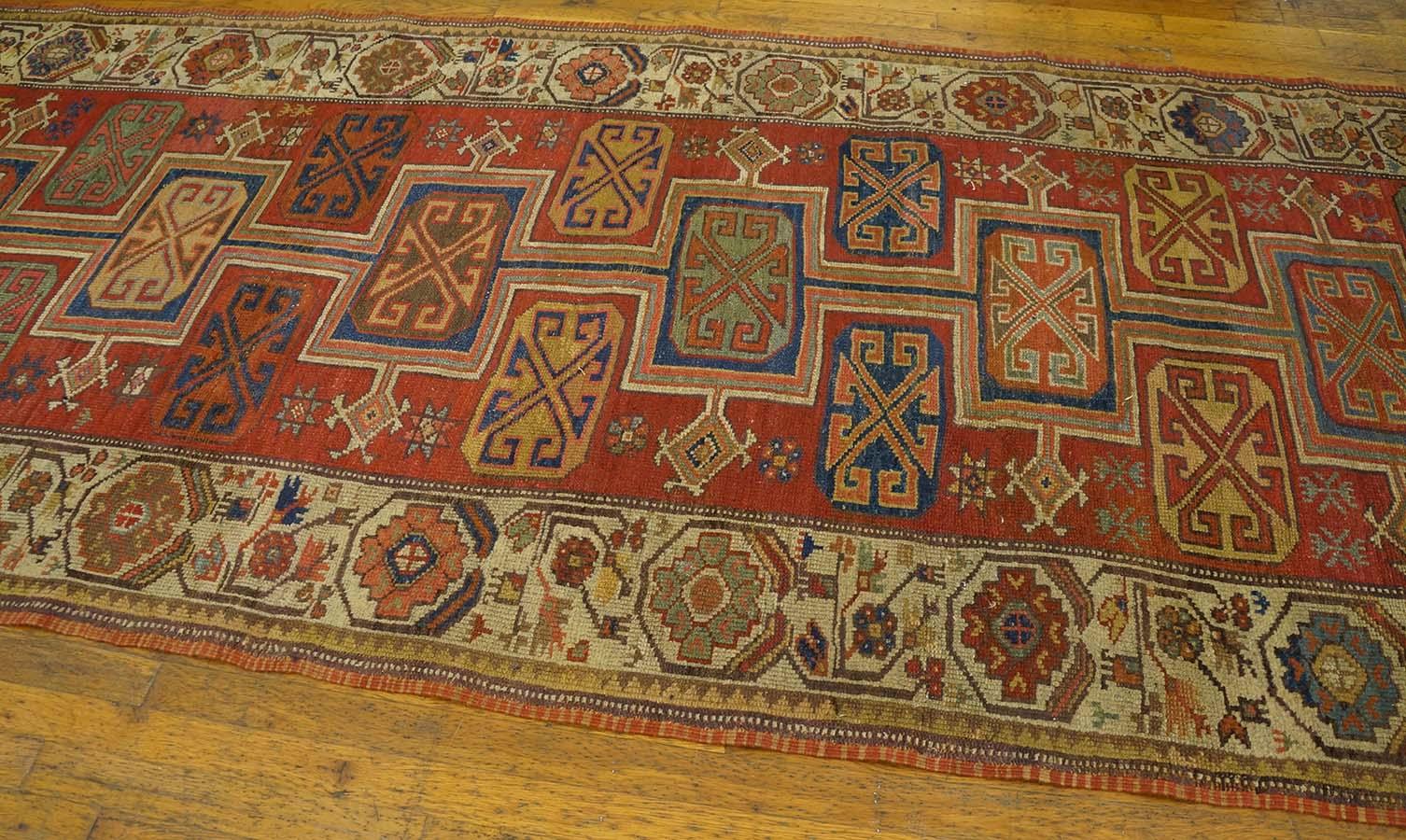 Mid-19th Century Turkish Anatolian Konya Runner Carpet (4'3