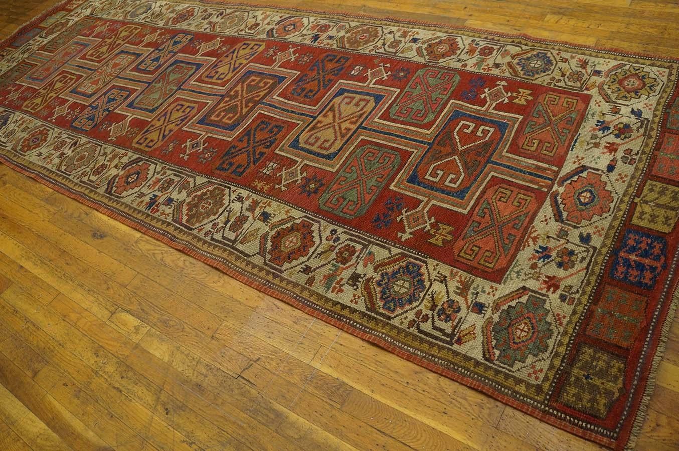 Mid-19th Century Turkish Anatolian Konya Runner Carpet (4'3