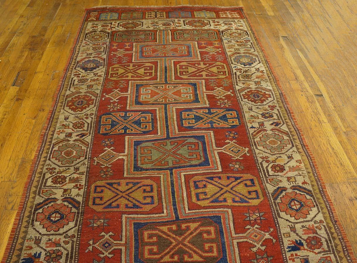 Wool Mid-19th Century Turkish Anatolian Konya Runner Carpet (4'3