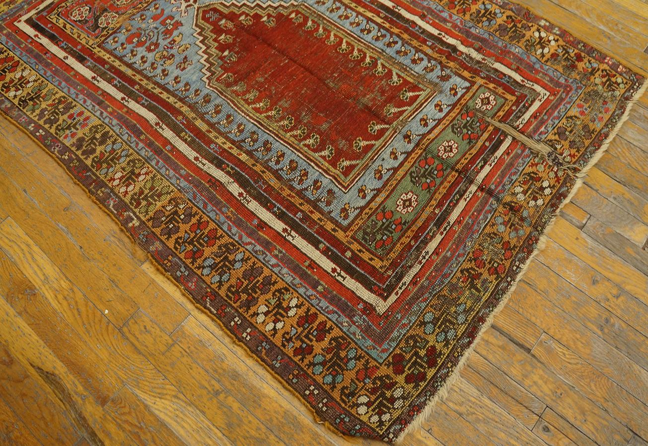 Tapis de prière turc du milieu du XIXe siècle de Kirshehir ( 3'8