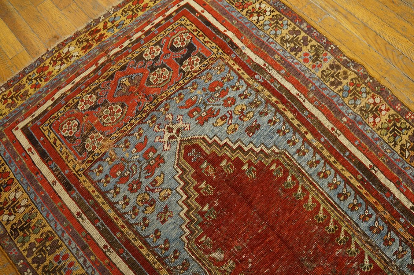 Tapis de prière turc du milieu du XIXe siècle de Kirshehir ( 3'8