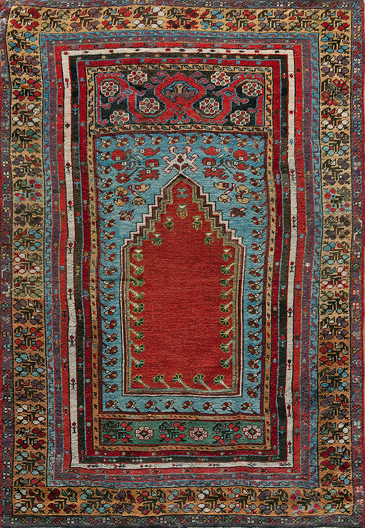Türkischer Kirshehir-Gebetteppich aus der Mitte des 19. Jahrhunderts ( 3'8" x 5'3" - 112 x 160 cm)