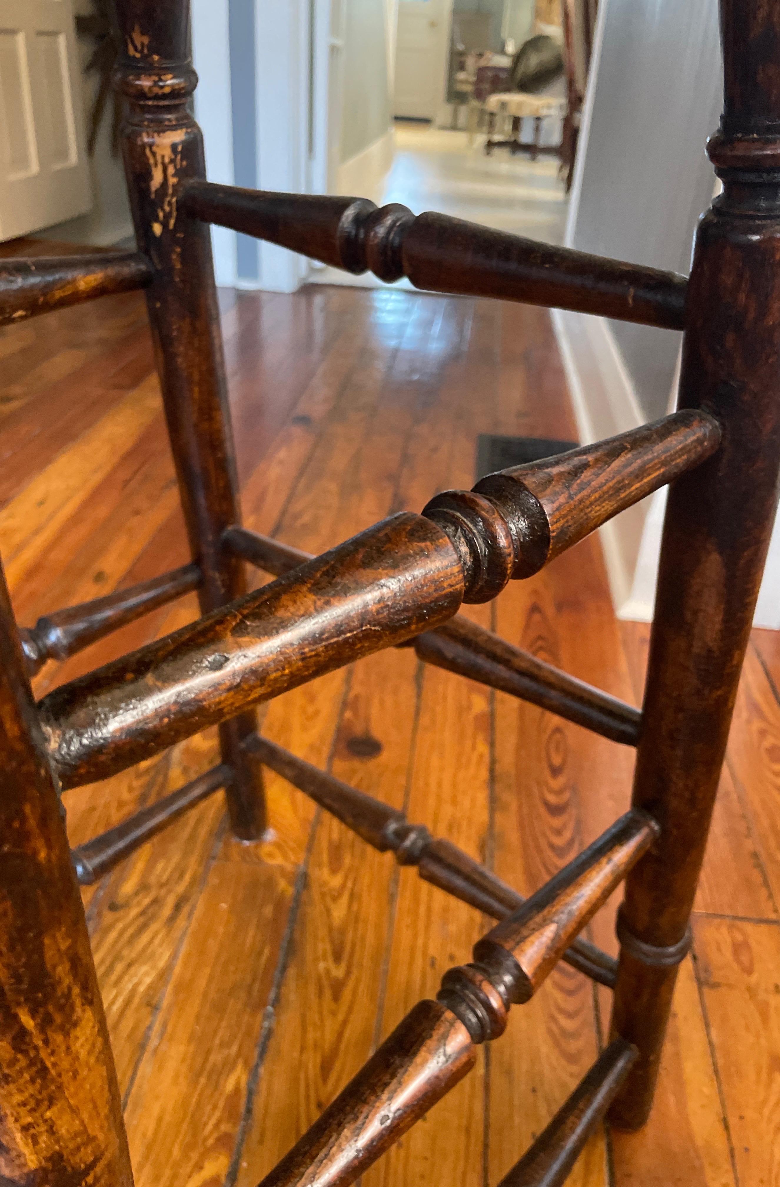 Maple Mid 19th Century turned legged stool For Sale