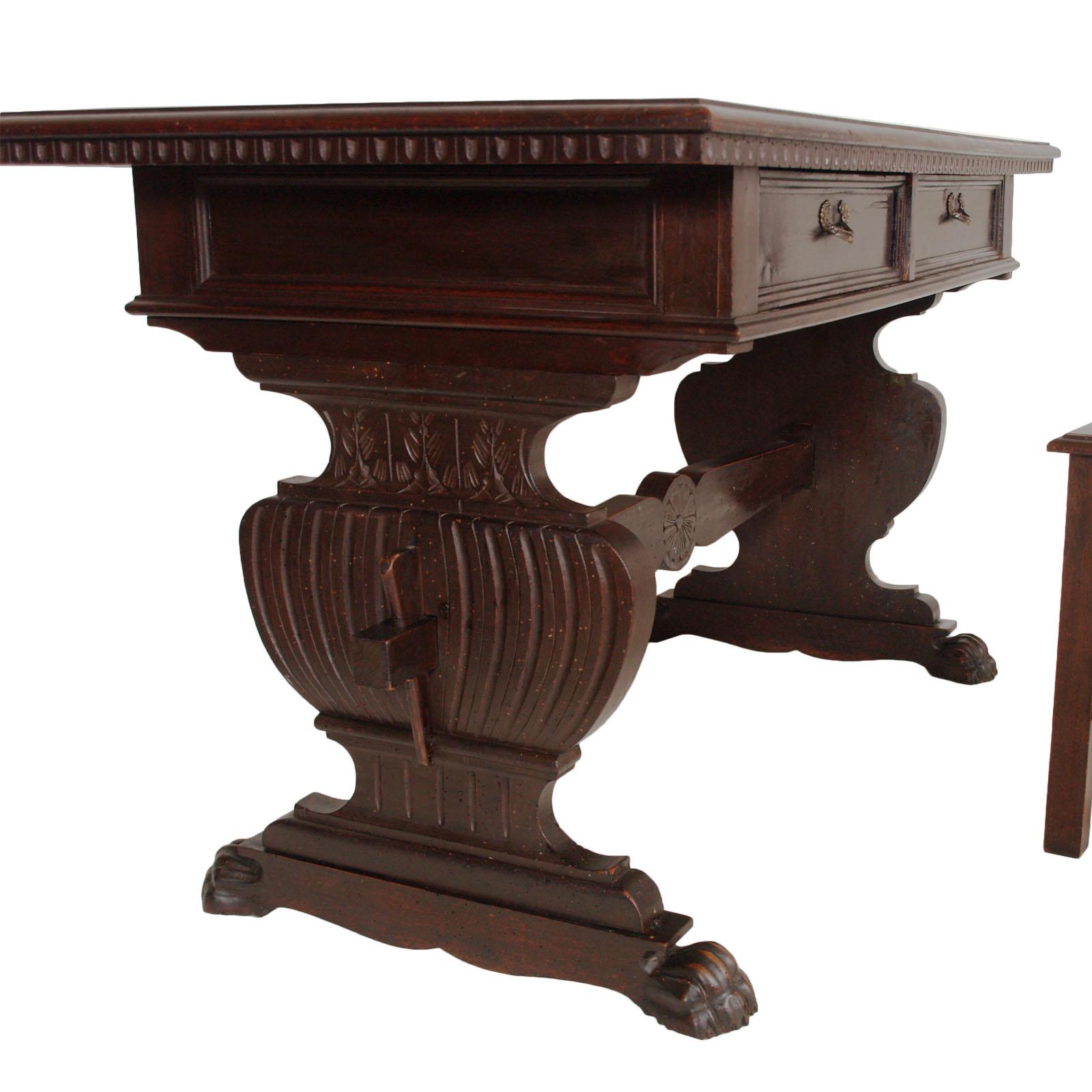carved renaissance antique desks