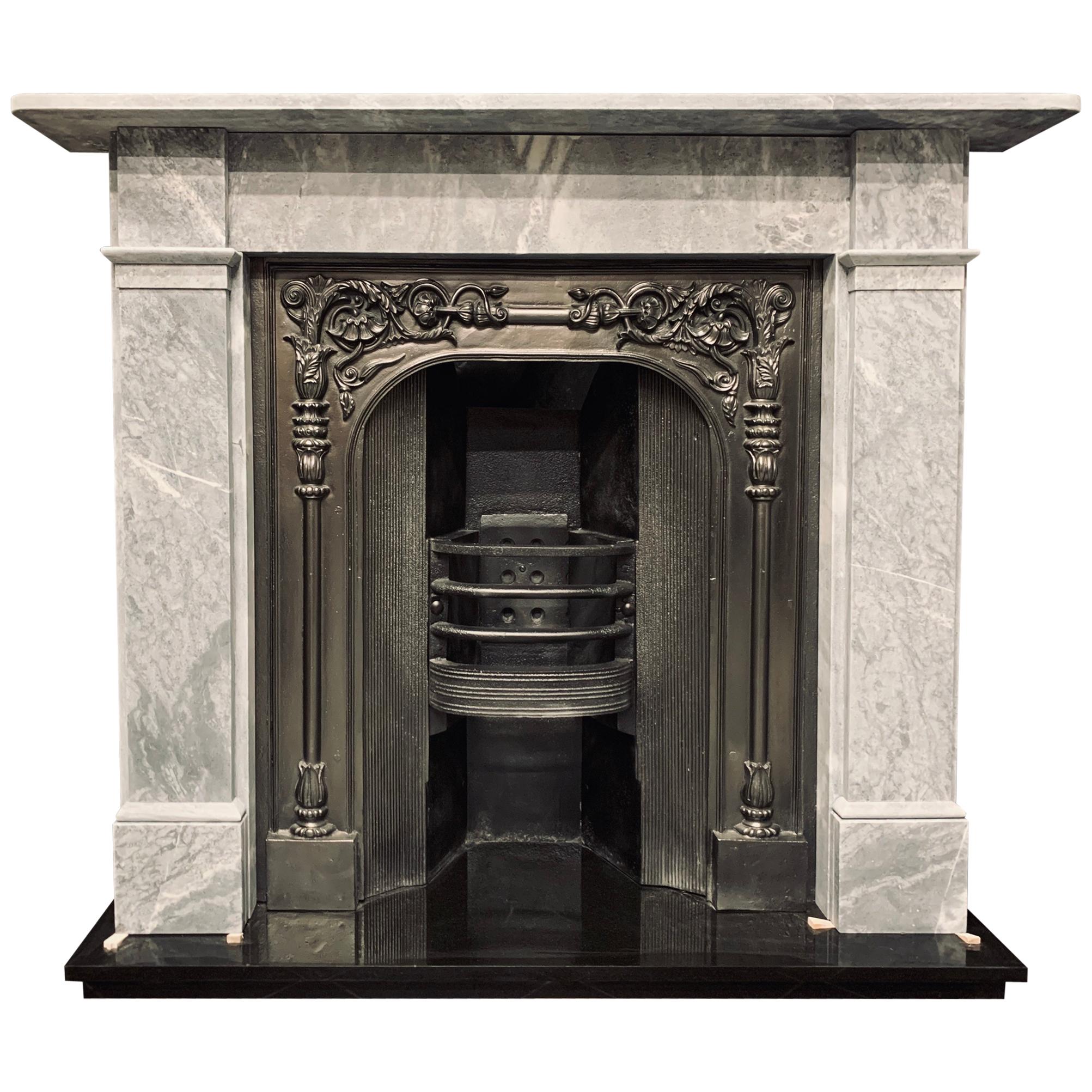 Mid-19th Century Variated  Bardigilo Marble Fireplace Surround