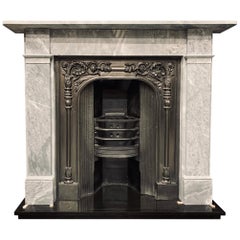 Antique Mid-19th Century Variated  Bardigilo Marble Fireplace Surround