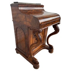 Mid 19th Century Victorian Burlwood Pop Up Davenport