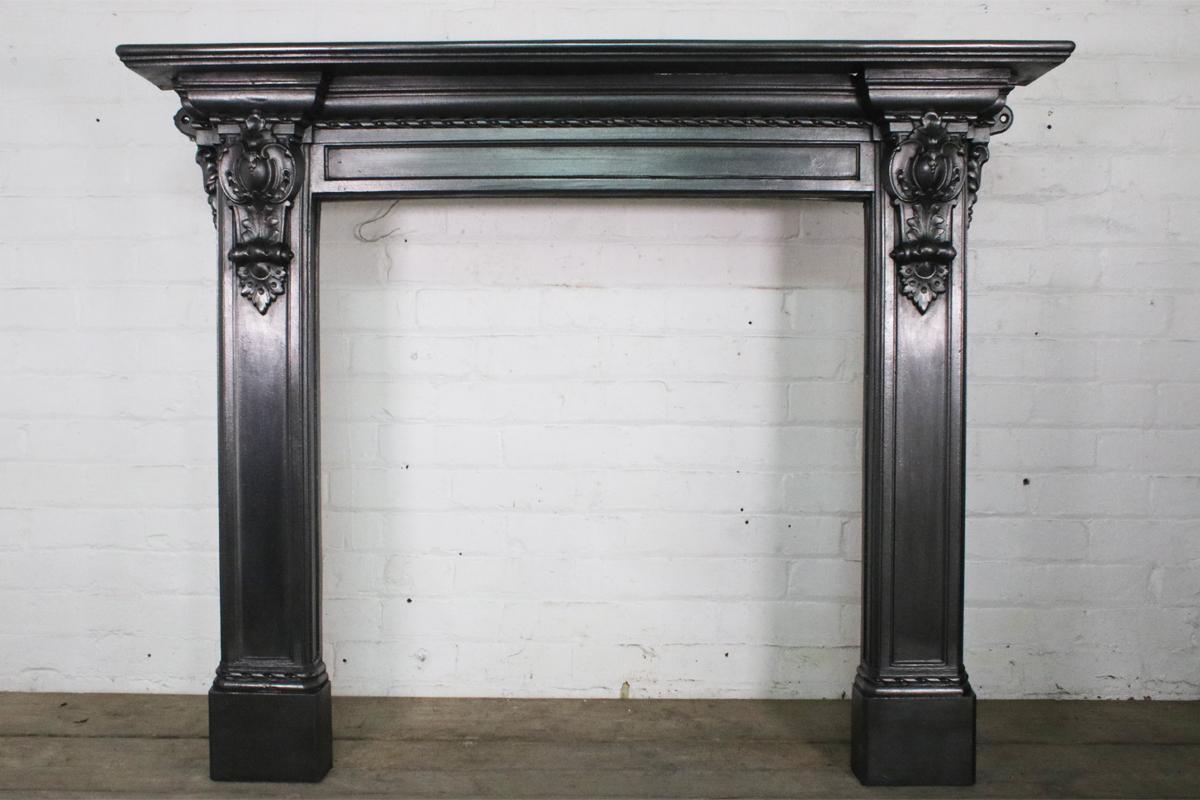 Mid-19th Century Victorian Cast Iron Fireplace Surround 6
