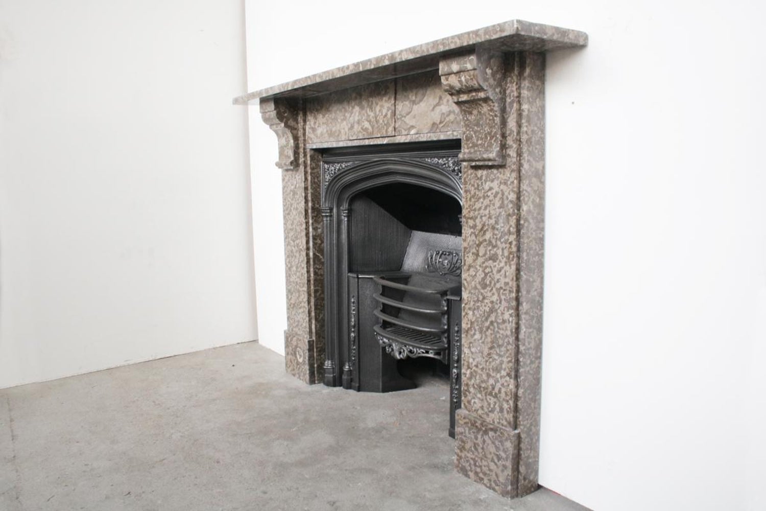 Mid 19th Century Victorian Derbyshire Limestone Fireplace Surround
