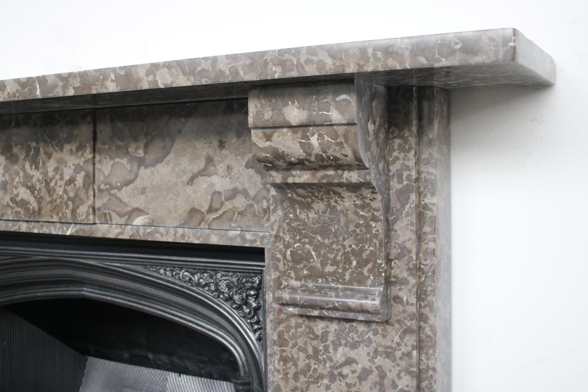 English Mid-19th Century Victorian Derbyshire Limestone Fireplace Surround